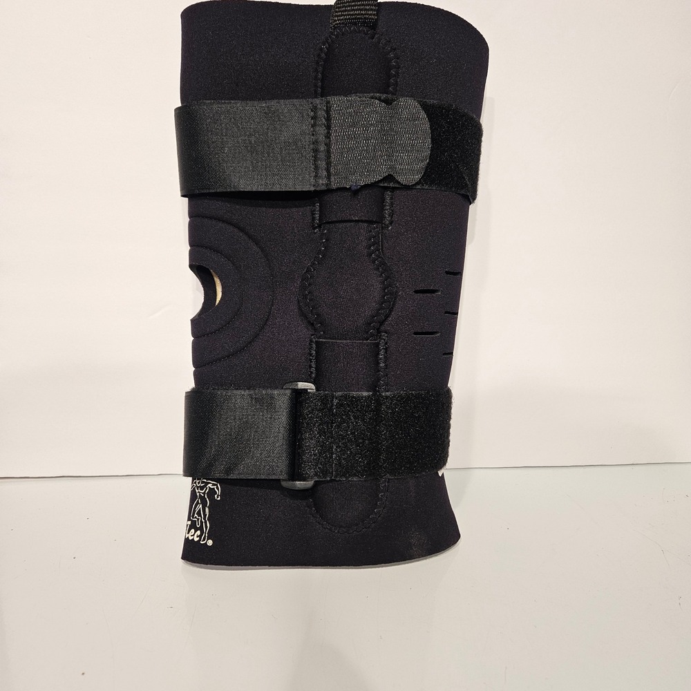 ExoTec‎ Hinged Knee Brace Black Neoprene Support Large Made in USA Orthopedic